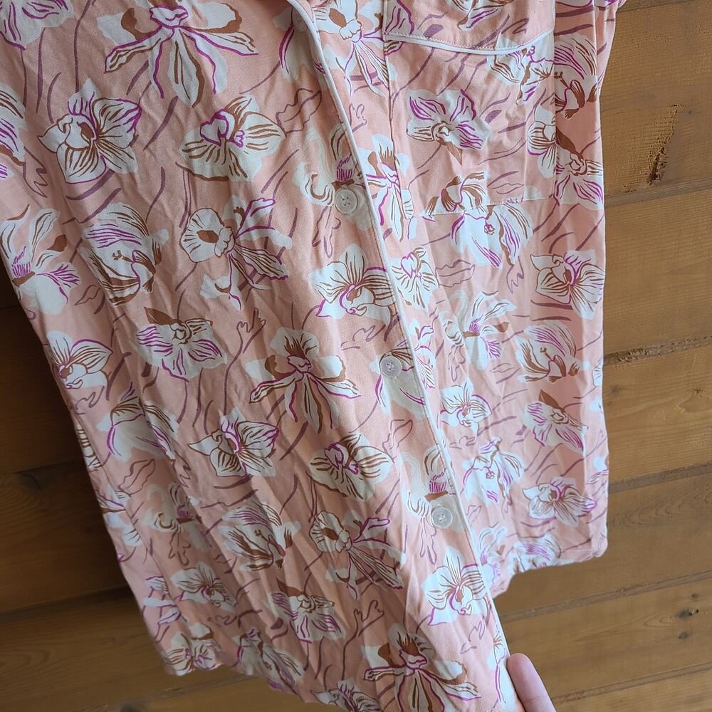 Anthropologie Eberjey Gisele Pajama Top Relaxed PJ Fiore Rose Cloud Small Blouse - Picture 5 of 6